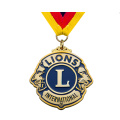 Custom Gold Plated Hollow Out Soft Enamel Lace Medal